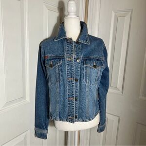 Mudd Womens Y2K Denim Jacket S? Blue Classic Button Front Retro Trucker 2000s